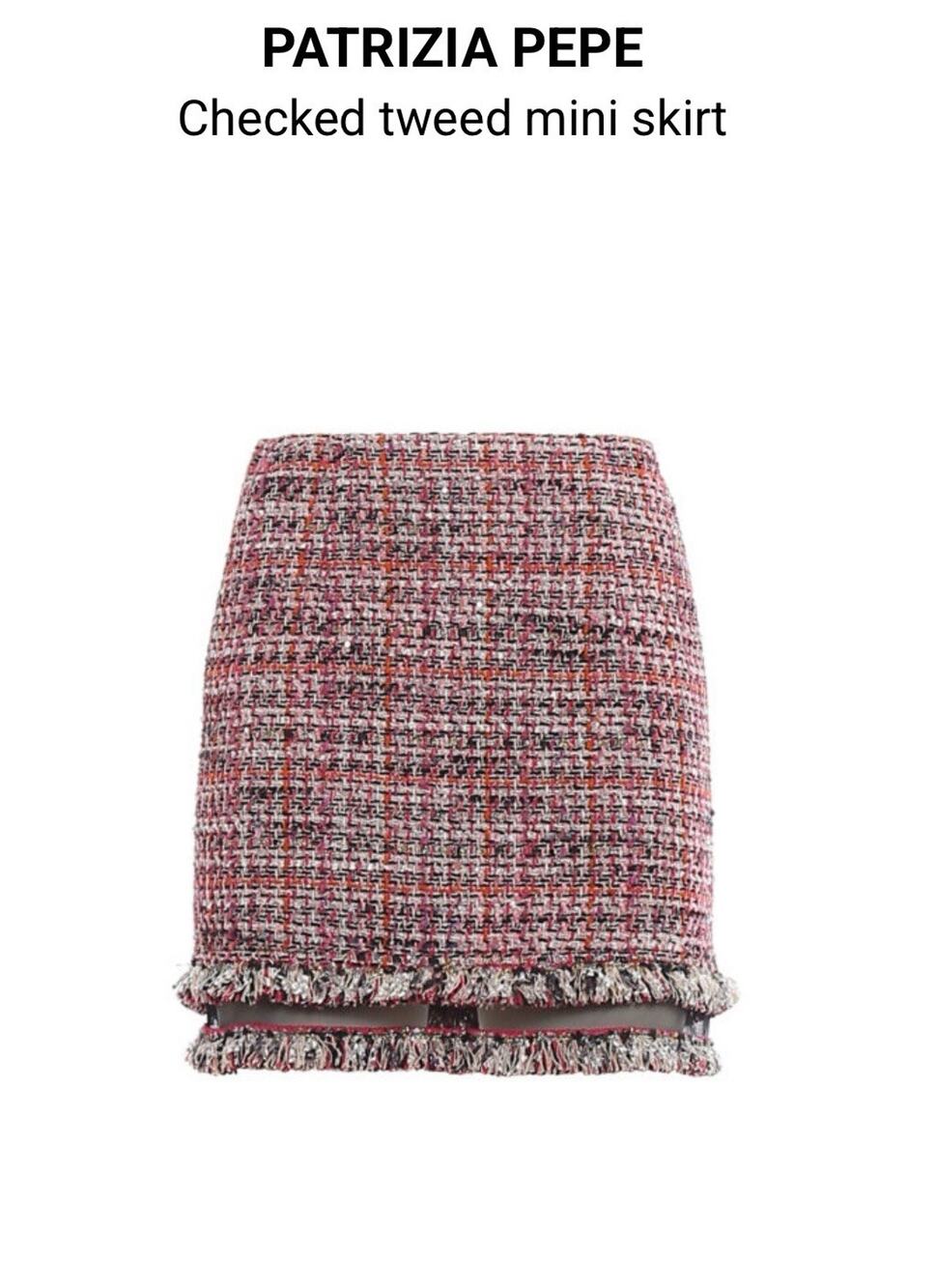 Patrizia Pepe skirt size 42 Checked Tweed Pink New